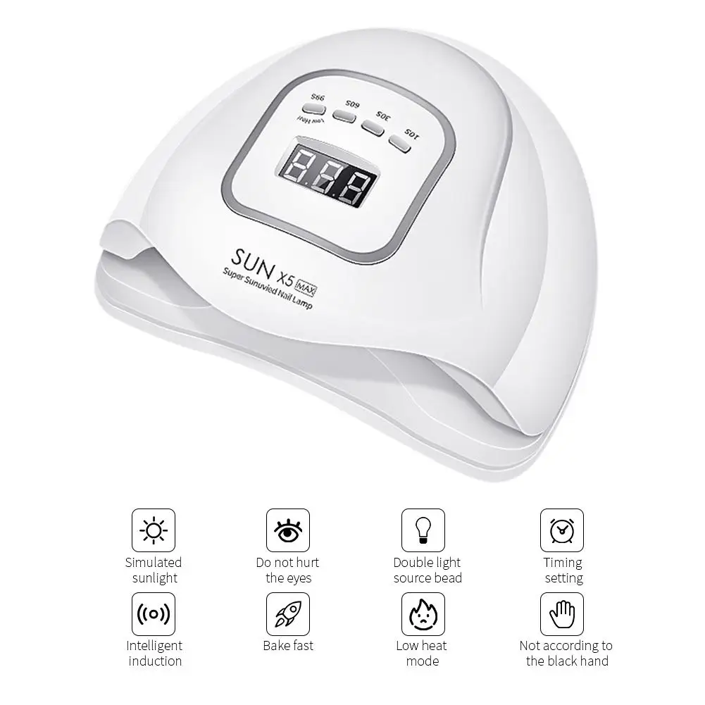 SUNX5 Max UV Lamp LED Nail Lamp 120W Nail Dryer For All Gels Polish Curling Light Auto Infrared Sense Timing Manicure Tools
SUNX5 Max UV Lamp LED Nail Lamp 120W Nail Dryer For All Gels Polish Curling Light Auto Infrared Sense Timing Manicure Tools