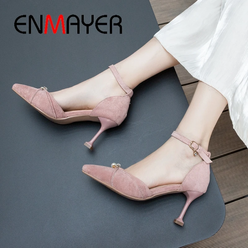 ENMAYER 2019 New Arrival Basic High Heel Sandals Flock Pointed Toe Party Zapatos De Mujer Woman Shoes Size 34-43 LY1919
ENMAYER 2019 New Arrival Basic High Heel Sandals Flock Pointed Toe Party Zapatos De Mujer Woman Shoes Size 34-43 LY1919