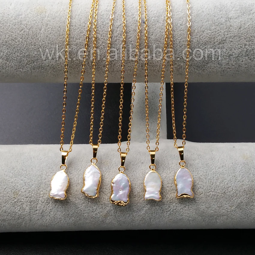 WT-N920 Wholesale Freshwater Pearl With 24k Gold Electroplated Edge Bail Pearl Necklace Elegant Sea Shell Pearl Necklace
WT-N920 Wholesale Freshwater Pearl With 24k Gold Electroplated Edge Bail Pearl Necklace Elegant Sea Shell Pearl Necklace