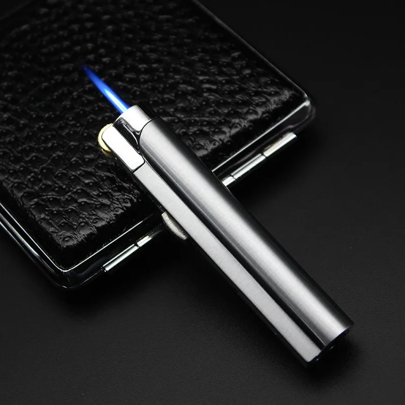 Outdoor Strip Wheel ignition Torch Lighter Windproof Jet Turbo Pipe Lighter Metal Cigar 1300 C Butane Gas Window No Gas
Outdoor Strip Wheel ignition Torch Lighter Windproof Jet Turbo Pipe Lighter Metal Cigar 1300 C Butane Gas Window No Gas