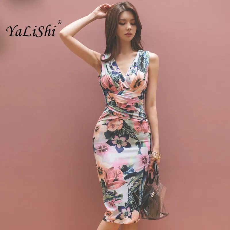 Plus Size Floral Pencil Dress Women Print Sleeveless V-neck Tank Midi Dress Elegant Office Vintage Party Club Dresses Vestidos
Plus Size Floral Pencil Dress Women Print Sleeveless V-neck Tank Midi Dress Elegant Office Vintage Party Club Dresses Vestidos