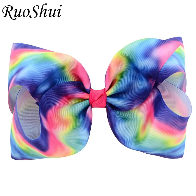 8 Inch Girls Printed Gradient Rainbow Bow-knot Grosgrain Ribbon Hair Bows with Clips Handmade Kids Hairpins Hair Accessories
8 Inch Girls Printed Gradient Rainbow Bow-knot Grosgrain Ribbon Hair Bows with Clips Handmade Kids Hairpins Hair Accessories