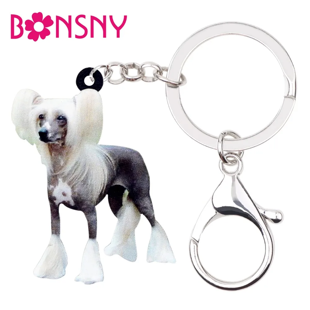 Bonsny Acrylic Chinese Crested Dog Key Chain Keychains Rings Unique Jewelry For Women Girls Pet Lovers Gifts Handbag Car Pendant
Bonsny Acrylic Chinese Crested Dog Key Chain Keychains Rings Unique Jewelry For Women Girls Pet Lovers Gifts Handbag Car Pendant