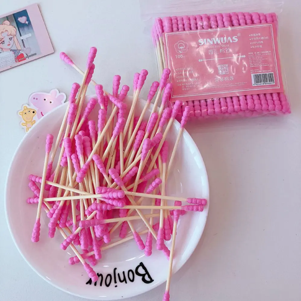 100 Pcs/Pack Pink Double Head Cotton Swab Sticks Female Makeup Remover Cotton Buds Tip For Medical Nose Ears Cleaning Dustproof
100 Pcs/Pack Pink Double Head Cotton Swab Sticks Female Makeup Remover Cotton Buds Tip For Medical Nose Ears Cleaning Dustproof