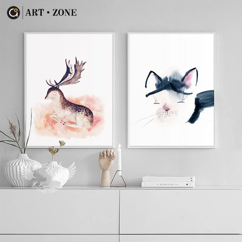ART ZONE Nordic Style Animal Canvas Painting Cartoon Cute Animal Art Wall Flamingo Cat Elk Poster Picture For Kids Bedroom
ART ZONE Nordic Style Animal Canvas Painting Cartoon Cute Animal Art Wall Flamingo Cat Elk Poster Picture For Kids Bedroom