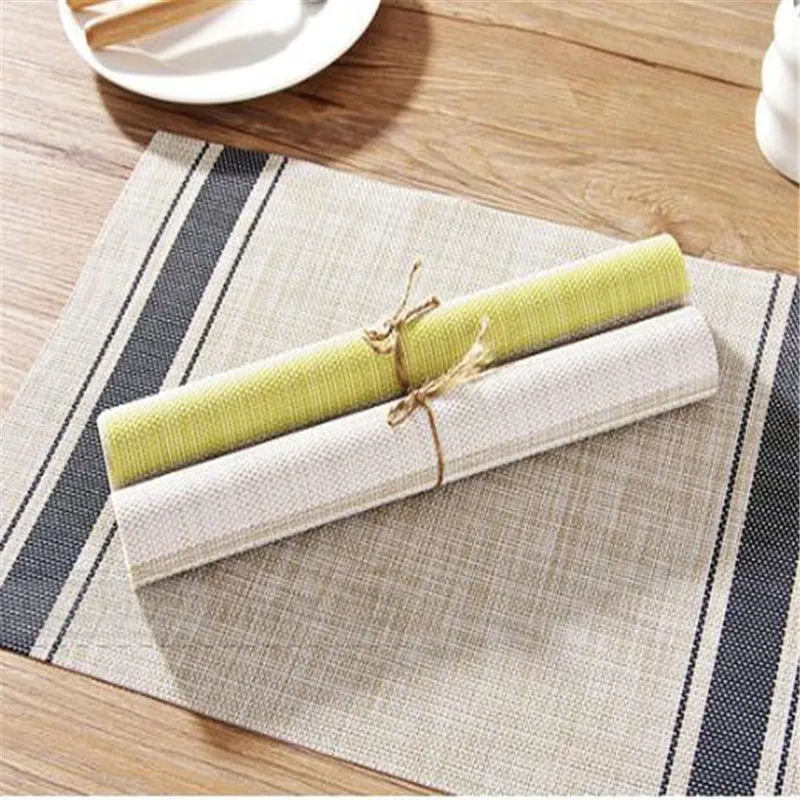 Chic Heat Resistant PVC Kitchen Dinning Stripe Table Placemats For Table Mat Manteles Doilies Cup Mats Coaster Pad 45*30cm
Chic Heat Resistant PVC Kitchen Dinning Stripe Table Placemats For Table Mat Manteles Doilies Cup Mats Coaster Pad 45*30cm