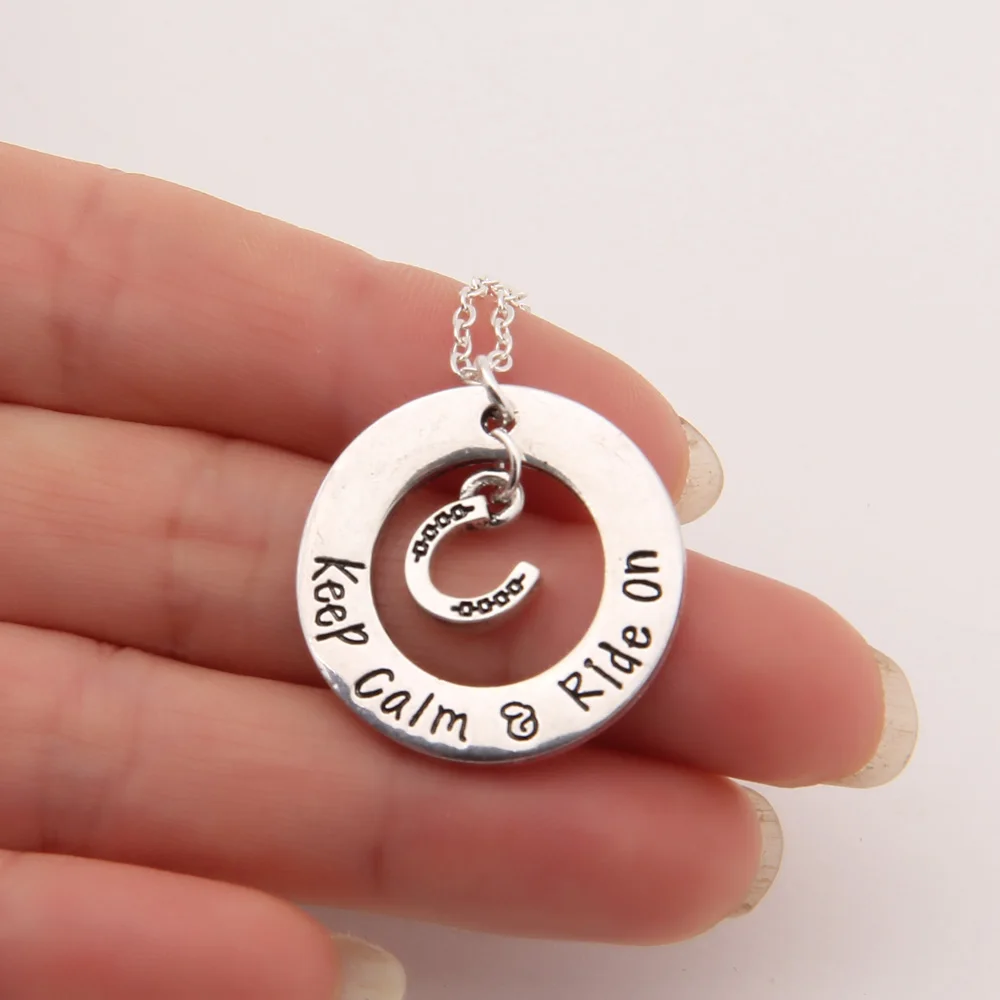 Keep Calm & Ride on Horse Lover Necklace Memorial Tag Inspirational Gift Motivated Necklaces Pendants Gift Girl Women
Keep Calm & Ride on Horse Lover Necklace Memorial Tag Inspirational Gift Motivated Necklaces Pendants Gift Girl Women