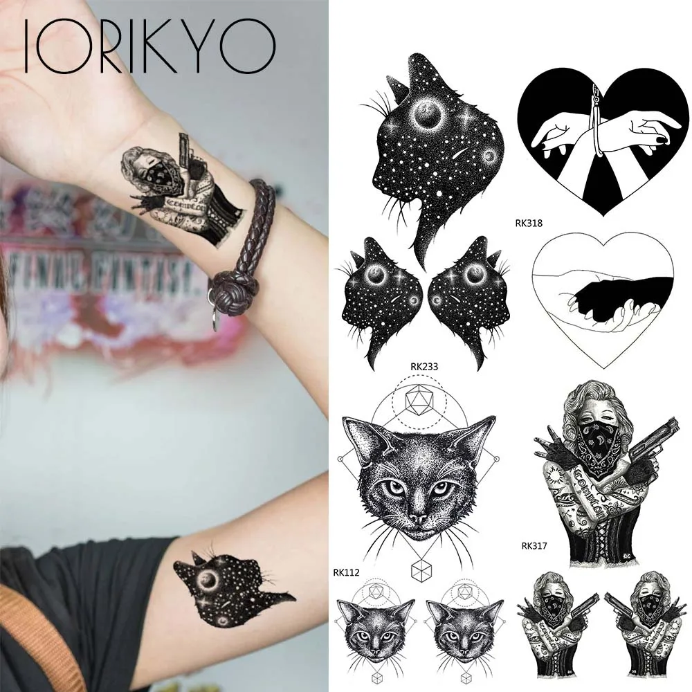 Cool Punk Style Girls Tattoo Stickers Universe Cats Arm Temporary Tattoo Women Wrist Gun Sexy Love Waterproof Tatoos Rock Body
Cool Punk Style Girls Tattoo Stickers Universe Cats Arm Temporary Tattoo Women Wrist Gun Sexy Love Waterproof Tatoos Rock Body
