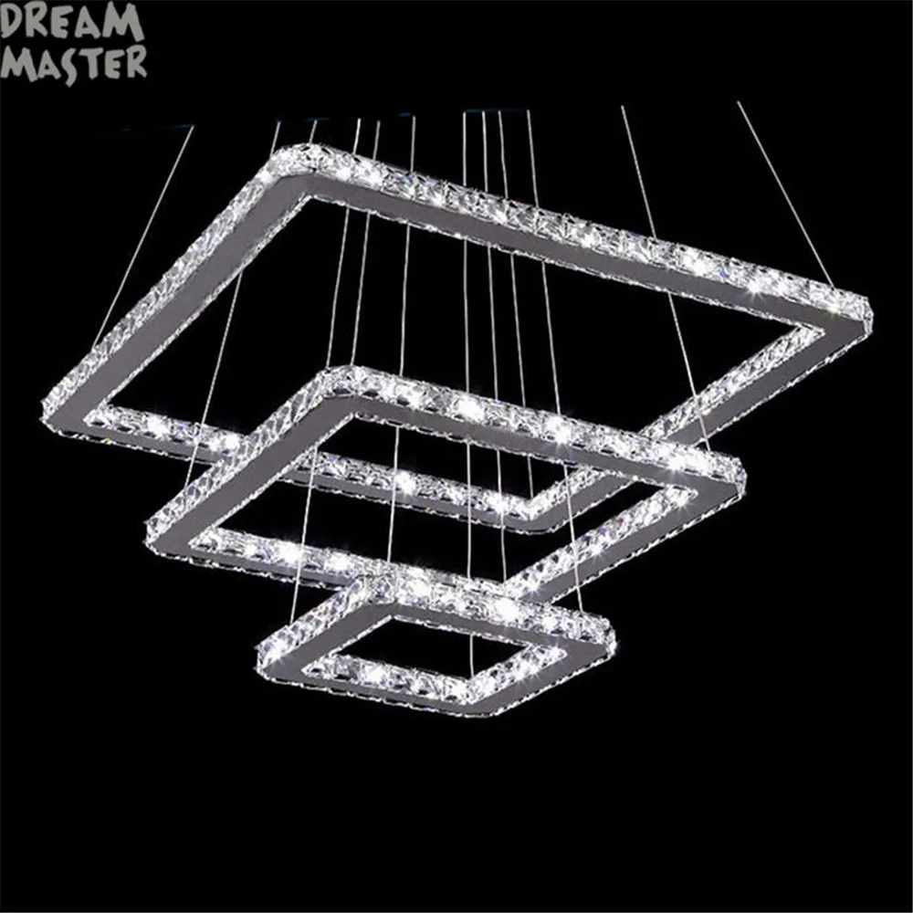 3 rings square led chandelier K9 Crystal LED hanging lighting 3 squares design110V 220V stainless steel home lighting fixture
3 rings square led chandelier K9 Crystal LED hanging lighting 3 squares design110V 220V stainless steel home lighting fixture