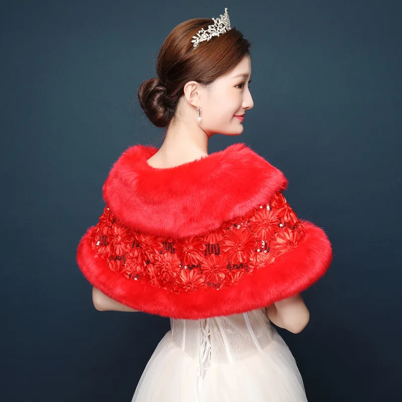 Wedding Jacket Mink Hair Plus Red Rose Sequins For Bride Elegant Red Floral Wrap Stole Bridal Shawl And Bolero Shawl PJ72
Wedding Jacket Mink Hair Plus Red Rose Sequins For Bride Elegant Red Floral Wrap Stole Bridal Shawl And Bolero Shawl PJ72