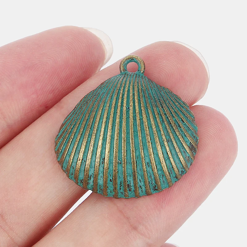 10pcs Charms Fan Shell Pendant Patina Verdigris For Necklace Earring Bracelet Jewelry Making Findings Material 28*28mm
10pcs Charms Fan Shell Pendant Patina Verdigris For Necklace Earring Bracelet Jewelry Making Findings Material 28*28mm