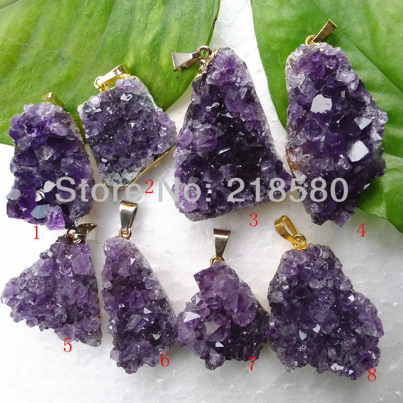 H-DP13 Gold Raw Necklace Connector Pendant Purple Amethysts Stone Druzy Pendant 28mm-41mm Long (Random in SHAPE)
H-DP13 Gold Raw Necklace Connector Pendant Purple Amethysts Stone Druzy Pendant 28mm-41mm Long (Random in SHAPE)