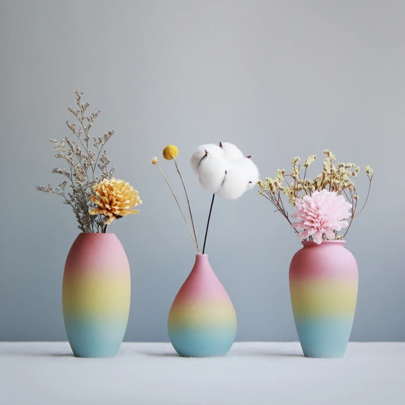Modern Rainbow Prints Vase Colorful Ceramic Flower Vase 6 Design Desktop Mini Vase Home Decorative Centerpiece
Modern Rainbow Prints Vase Colorful Ceramic Flower Vase 6 Design Desktop Mini Vase Home Decorative Centerpiece