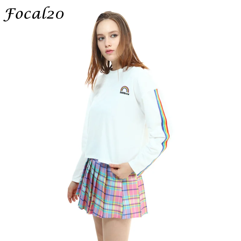 Focal20 Casual Autumn Women T-shirt Long Sleeve Rainbow Stripes Loose T Shirt Rainbow Embroidery Oversized Tee Top Streetwear
Focal20 Casual Autumn Women T-shirt Long Sleeve Rainbow Stripes Loose T Shirt Rainbow Embroidery Oversized Tee Top Streetwear