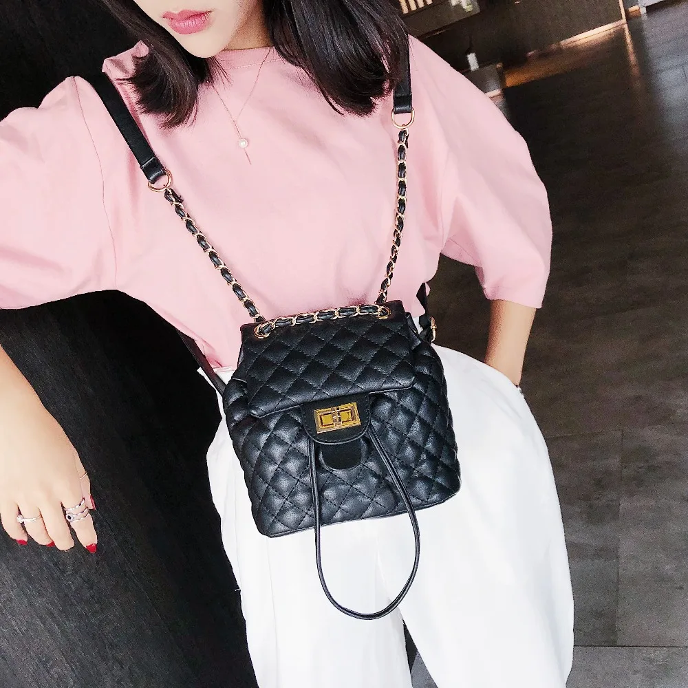 New Fashion simple multi-functional Street trend Student Personality Mini Cute female Diamond lattice Backpack Travel Bag
New Fashion simple multi-functional Street trend Student Personality Mini Cute female Diamond lattice Backpack Travel Bag