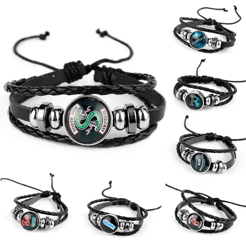 Riverdale Bracelet Men's Jewelry with Leather Multilayer Riverdale Pattern Glass Cabochon Charm Beaded Bracelet Bangle wholesale
Riverdale Bracelet Men's Jewelry with Leather Multilayer Riverdale Pattern Glass Cabochon Charm Beaded Bracelet Bangle wholesale