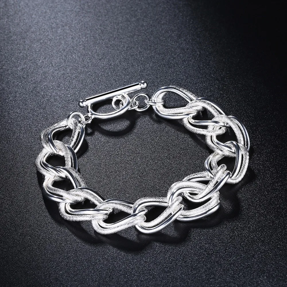 Silver 925 Bracelets for Women Double Link Chain Bracelet & Bangles Wristband Pulseira Femme Fashion Jewelry Christmas Gifts
Silver 925 Bracelets for Women Double Link Chain Bracelet & Bangles Wristband Pulseira Femme Fashion Jewelry Christmas Gifts