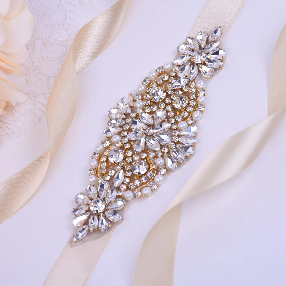 Gold Crystal Wedding Belt With Pearls Rhinestones Ribbons Bridal Belt Sash For wedding dress accessories JY75FG
Gold Crystal Wedding Belt With Pearls Rhinestones Ribbons Bridal Belt Sash For wedding dress accessories JY75FG