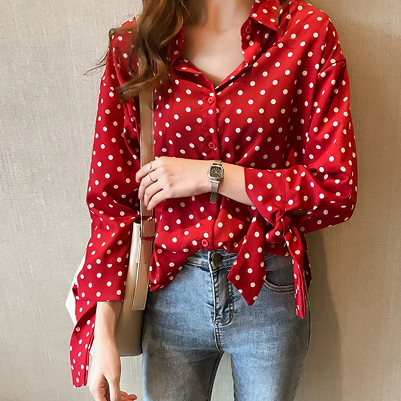 2019 Autumn Plus Size Tops Women Blouses Casual Polka Dot Shirts Female Bow Long Sleeve Chiffon Blouse
2019 Autumn Plus Size Tops Women Blouses Casual Polka Dot Shirts Female Bow Long Sleeve Chiffon Blouse