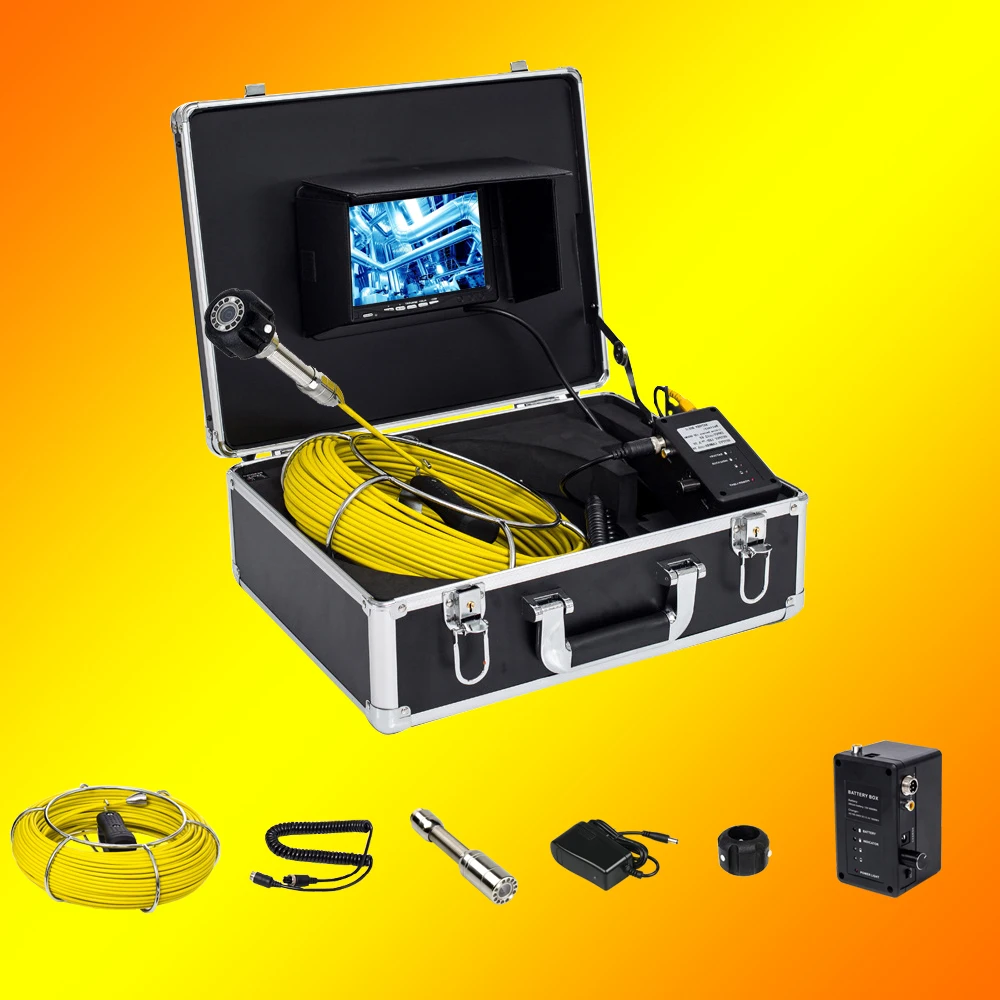 TP9200 Pipe Sewer Inspection Camera 20M Fiberglass Cable Drain Industrial Endoscope Video Inspection System 7 Inch Monitor
TP9200 Pipe Sewer Inspection Camera 20M Fiberglass Cable Drain Industrial Endoscope Video Inspection System 7 Inch Monitor
