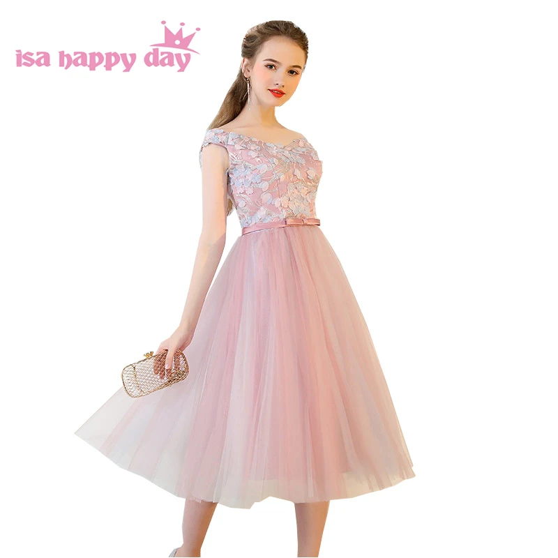 tea length brides maids teenager dresses formal off the shoulder blush lace top lace up back women dress xxl 2020 H4207
tea length brides maids teenager dresses formal off the shoulder blush lace top lace up back women dress xxl 2020 H4207