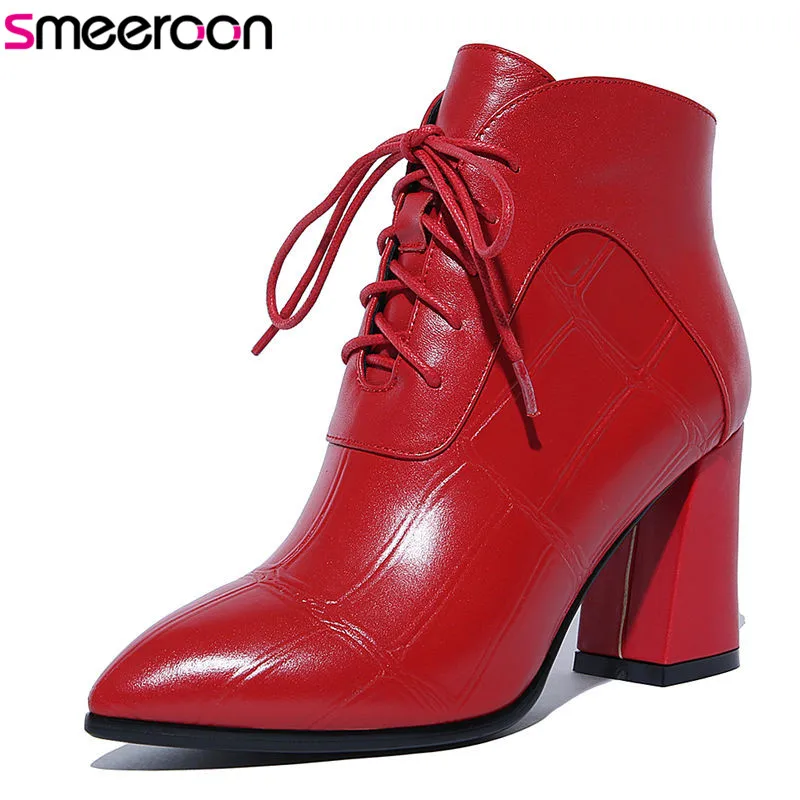 Smeeroon autumn zip+cross tied high quality women pointed toe high heels boots cow leather boots ankle boots black 2020 new
Smeeroon autumn zip+cross tied high quality women pointed toe high heels boots cow leather boots ankle boots black 2020 new