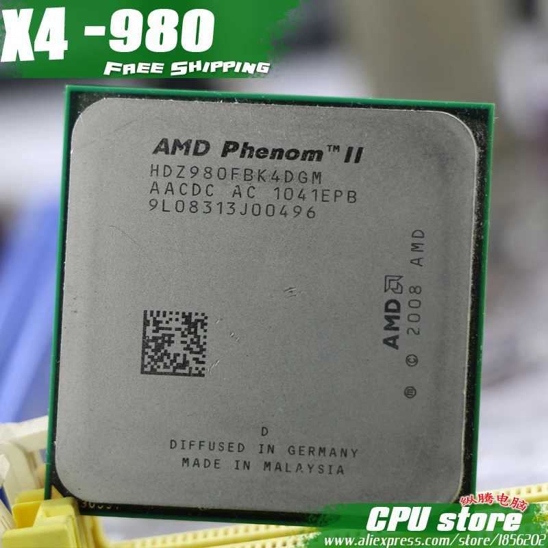 Процессор AMD Phenom II X4 980 cpu четырехъядерный (3 7 ГГц/6 м/125 Вт) Socket AM3 AM2 + 938 pin (Рабочая 100%