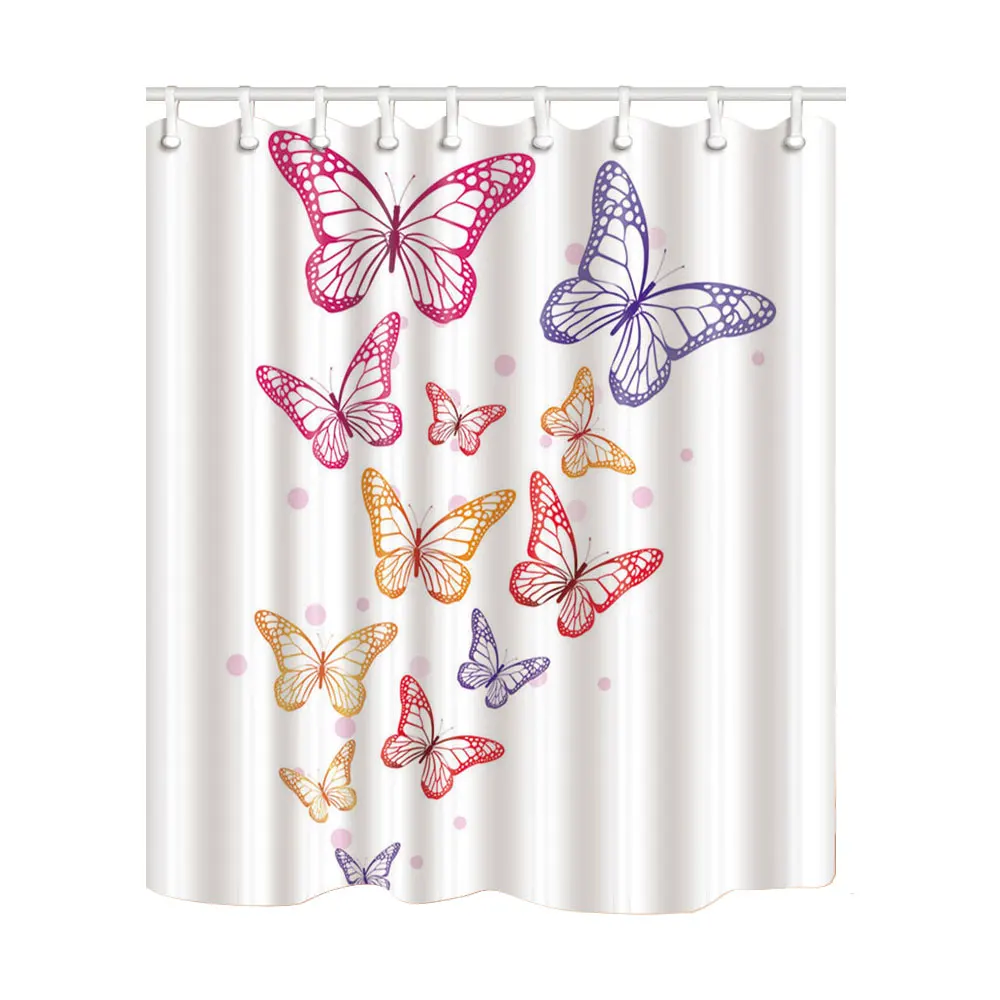 Butterflies Printed Waterproof White Shower Curtain with 12 Hooks Bathroom Curtains High Quality Bath Bathing Sheer Home Decor
Butterflies Printed Waterproof White Shower Curtain with 12 Hooks Bathroom Curtains High Quality Bath Bathing Sheer Home Decor