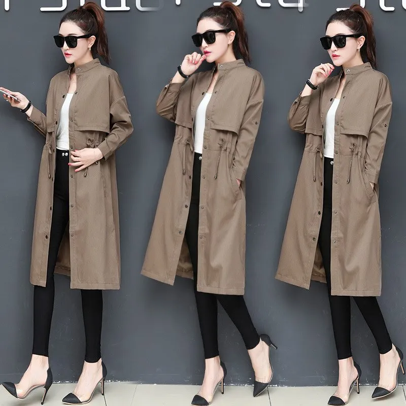 Autumn New Women Khaki Black Trench Coat Casual Nice Medium Long Section Loose Large Size Office Ladies Trench
Autumn New Women Khaki Black Trench Coat Casual Nice Medium Long Section Loose Large Size Office Ladies Trench