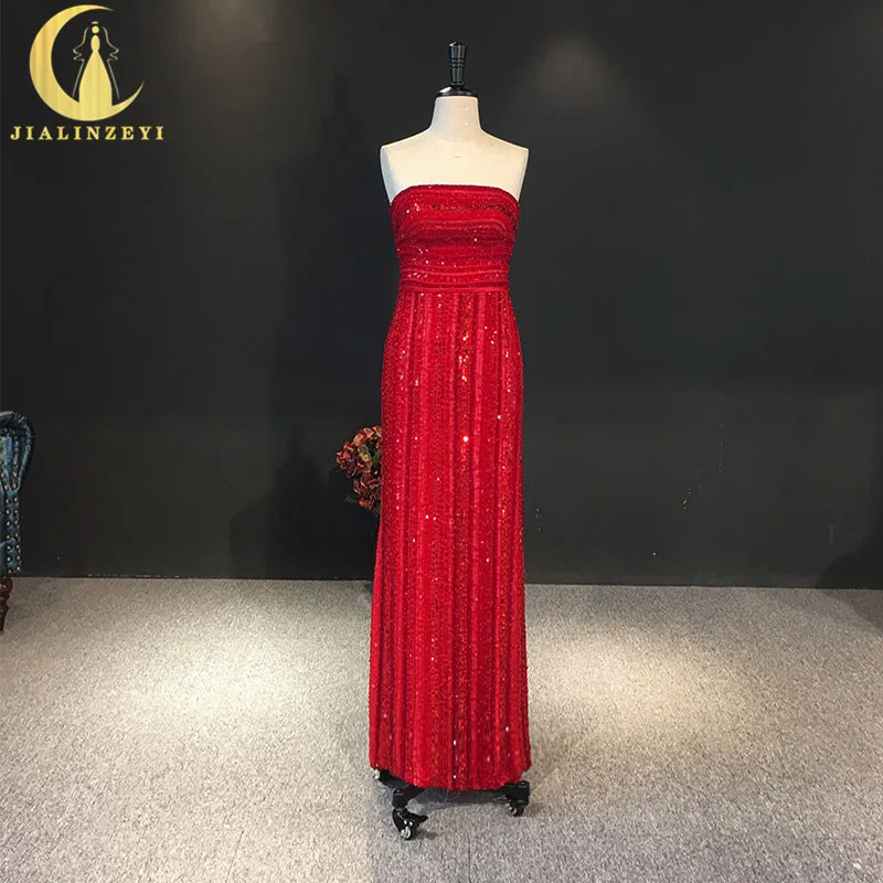 JIALINZEYI Real Image Strapless Red Full Sequins Crystal Sexy Lusurious Newest Arrival Chiffon Newest evening Dresses AJ013
JIALINZEYI Real Image Strapless Red Full Sequins Crystal Sexy Lusurious Newest Arrival Chiffon Newest evening Dresses AJ013