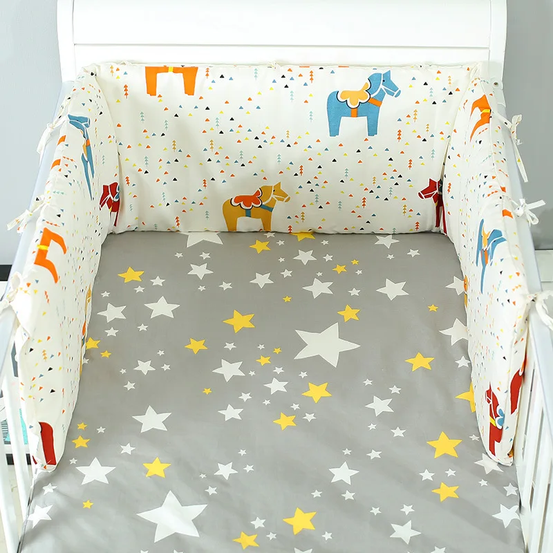 Ins популярный цельный бампер для детской кроватки 180*30 см Хлопковый со звездами в