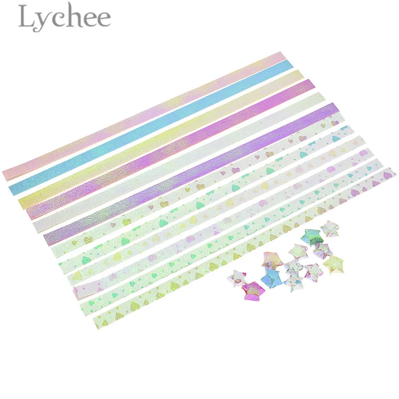 Lychee Life милый набор для складывания оригами радужная цветная блестящая бумага