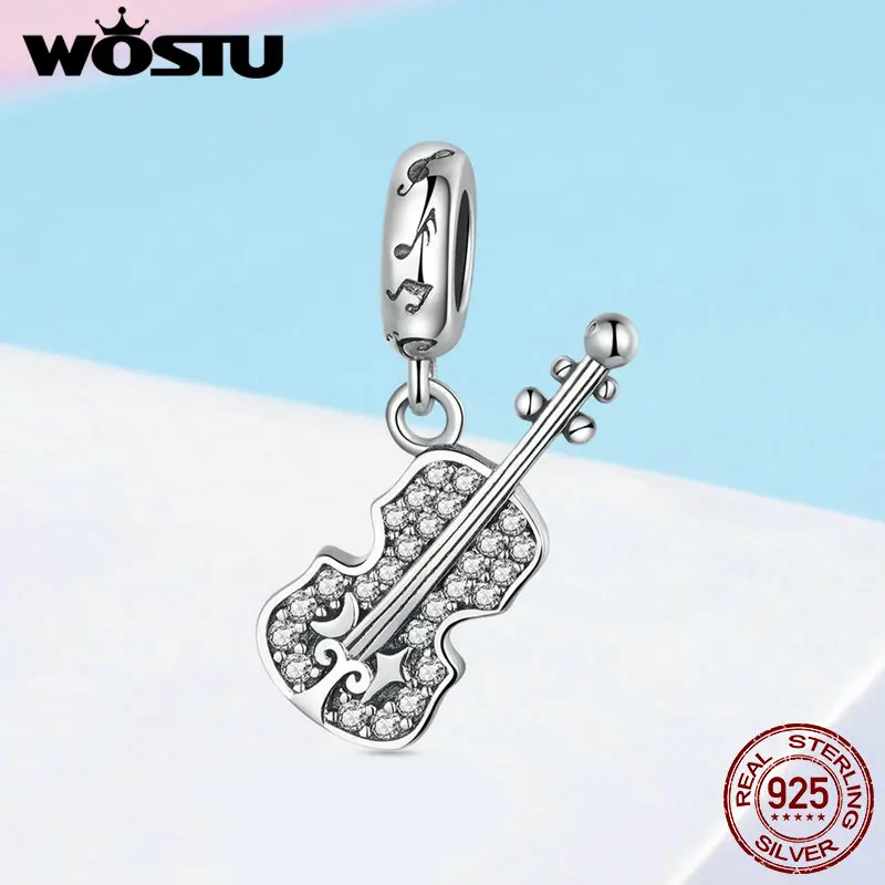 WOSTU Original Real 925 Sterling Silver Violin Guitar Bead Charms Pendant Fit Charm Bracelet Necklace For Women Jewelry FIC1078
WOSTU Original Real 925 Sterling Silver Violin Guitar Bead Charms Pendant Fit Charm Bracelet Necklace For Women Jewelry FIC1078