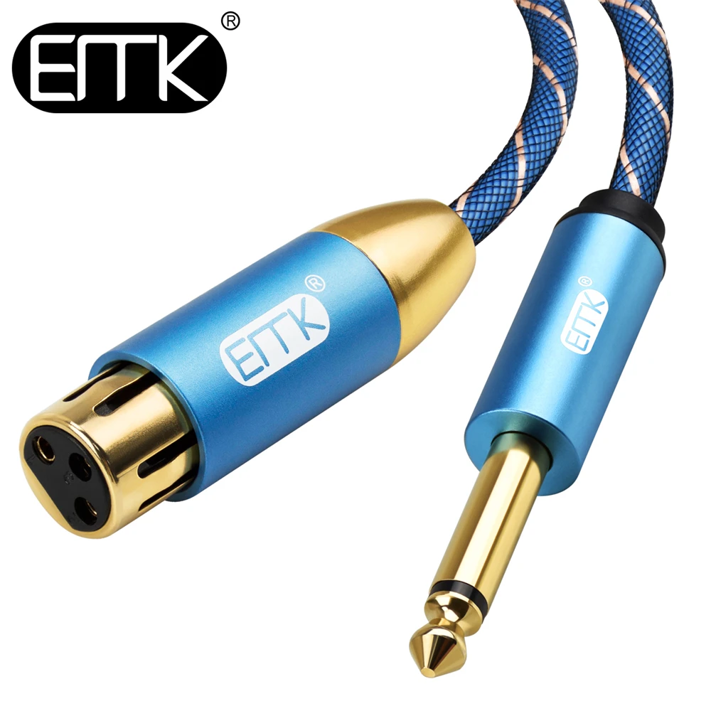 EMK микрофонный кабель XLR мама до 1/4 дюйма 6 35 мм TS моно штекер несбалансированный