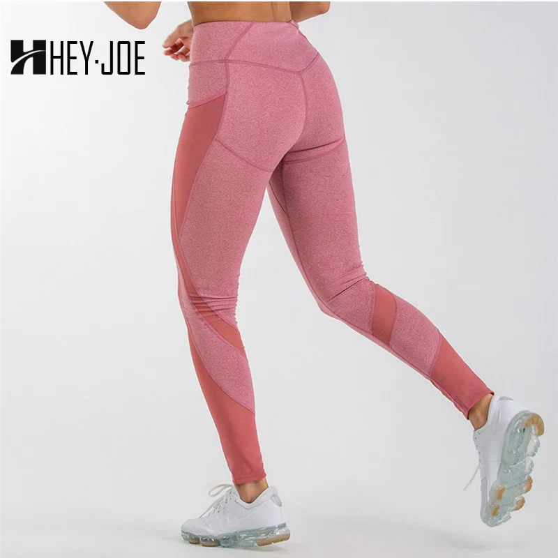 HEYJOE новые формирующие леггинсы женские Лоскутные сетчатые карманы Athleisure дышащие