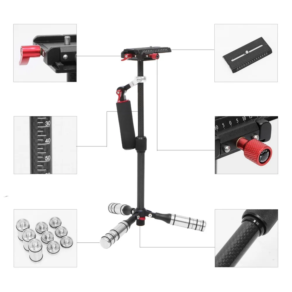 Selens Mini Handheld Stabilizer Carbon Fiber steadicam for DSLR Video Camera Portable light Steady cam Better than S40 S60T
Selens Mini Handheld Stabilizer Carbon Fiber steadicam for DSLR Video Camera Portable light Steady cam Better than S40 S60T