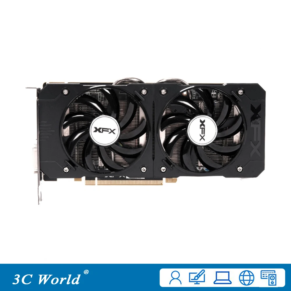 Б/у графические карты XFX R9 380X 4 ГБ GDDR5 256bit PCI E 3 0 HDMI DisplayPort DVI D 2048SPs настольные игровые