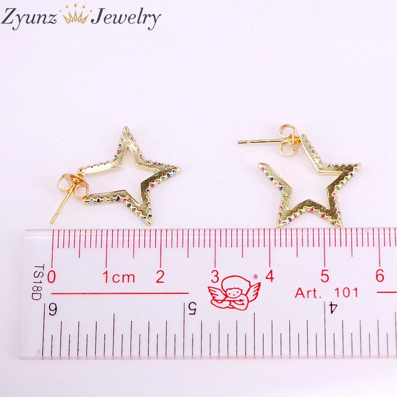 5Pairs, 20mm, Rainbow CZ Zircon Crystal Earrings Gold Color star Stud Earrings Women Jewelry
5Pairs, 20mm, Rainbow CZ Zircon Crystal Earrings Gold Color star Stud Earrings Women Jewelry