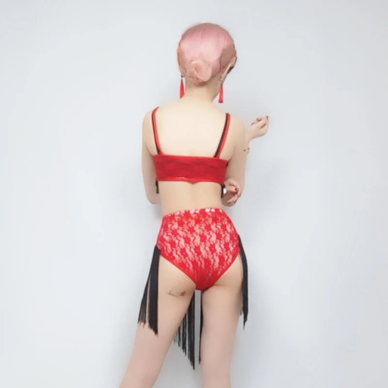 Sexy Red Crystals Bikini Outfit Women Rhinestones Tassel Bra Short Costumes Stage Party Birthday Celebrate dancewear DNV10011
Sexy Red Crystals Bikini Outfit Women Rhinestones Tassel Bra Short Costumes Stage Party Birthday Celebrate dancewear DNV10011