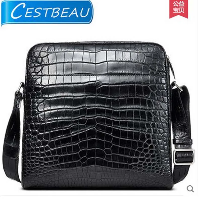 

Повседневная Деловая мужская сумка cestbeau, мужская сумка на одно плечо, мужская сумка из крокодиловой кожи живота, мужская сумка