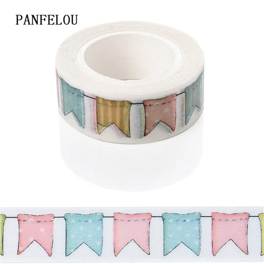 PANFELOU 1.5CMx10M Colorful flags Dividing Stickers border masking adhesive paper washi tape DIY Scrapbooking Hand account
PANFELOU 1.5CMx10M Colorful flags Dividing Stickers border masking adhesive paper washi tape DIY Scrapbooking Hand account