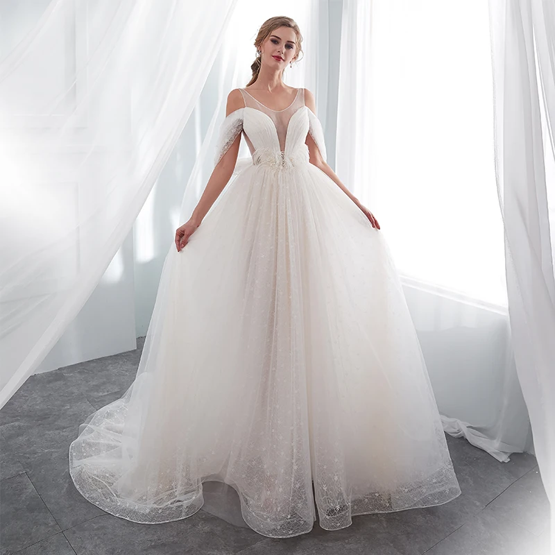 Simple Cheap Princess A-line Wedding Dresses Jewel Neck Off The Shoulder Robe De Mariee White Ivory In Stock Wedding Gowns 2019
Simple Cheap Princess A-line Wedding Dresses Jewel Neck Off The Shoulder Robe De Mariee White Ivory In Stock Wedding Gowns 2019