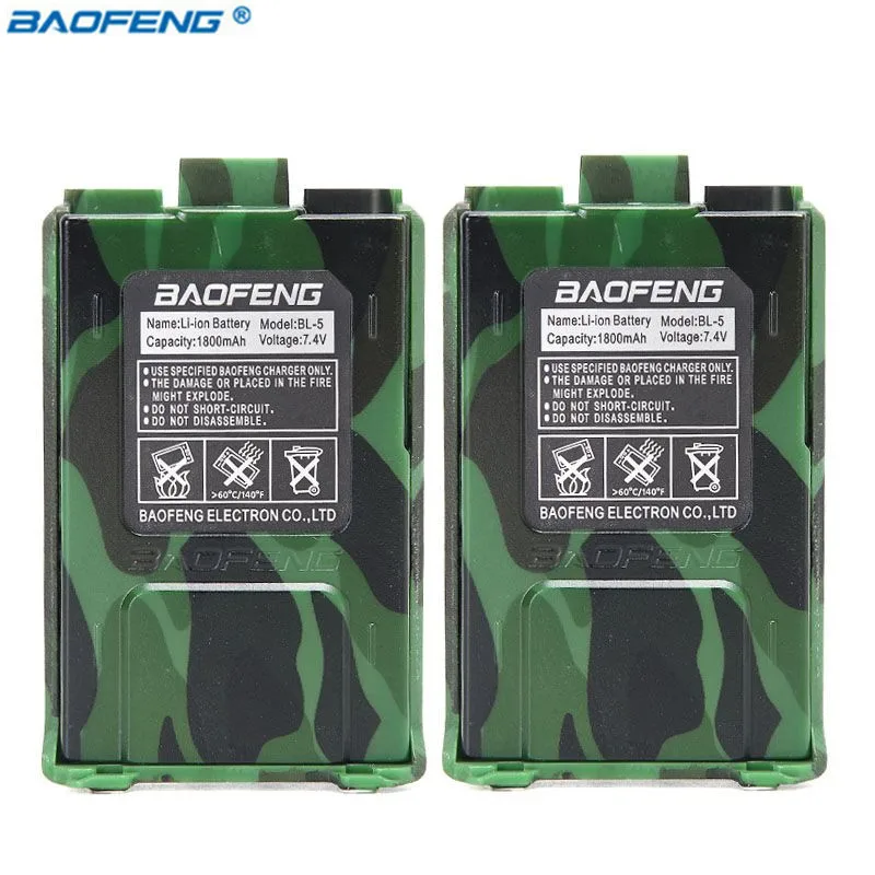 2PCS Baofeng UV-5R BL-5 1800mah Li-Ion Battery for Baofeng UV-5R UV-5RA UV-5RE DM-5R Plus Ham Two way Radio Walkie Talkie UV5R
2PCS Baofeng UV-5R BL-5 1800mah Li-Ion Battery for Baofeng UV-5R UV-5RA UV-5RE DM-5R Plus Ham Two way Radio Walkie Talkie UV5R