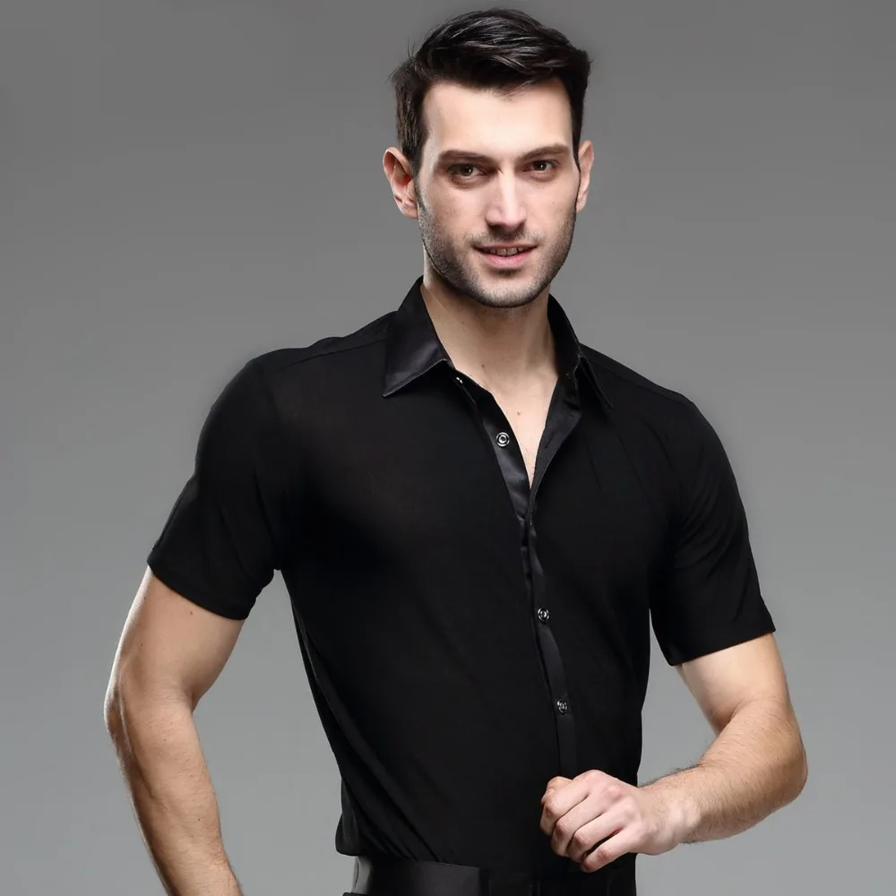 2019 spring and summer short-sleeve shirt black male dance adult modern dance clothes Rumba Samba Latin dance shirt
2019 spring and summer short-sleeve shirt black male dance adult modern dance clothes Rumba Samba Latin dance shirt