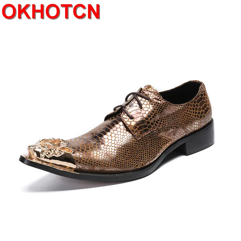 New Gold Genuine Leather Oxford Shoes Men Dragon Metal Pointed Toe Mens Formal Shoes Lace Up Fish Scale Print Sapato Masculino
New Gold Genuine Leather Oxford Shoes Men Dragon Metal Pointed Toe Mens Formal Shoes Lace Up Fish Scale Print Sapato Masculino