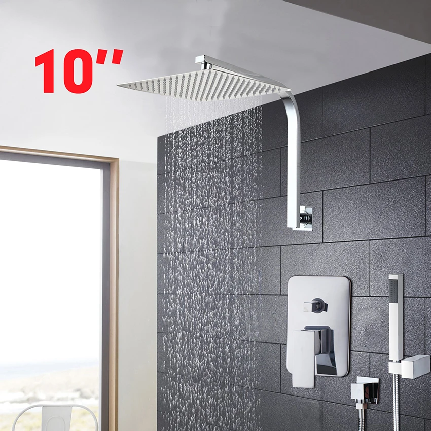 Torayvino Shower Set douche chrome Ceiling Mount 10" Ultra-thin Rainfall Top Shower with Control Valve Hot Cold Mixer Set
Torayvino Shower Set douche chrome Ceiling Mount 10" Ultra-thin Rainfall Top Shower with Control Valve Hot Cold Mixer Set