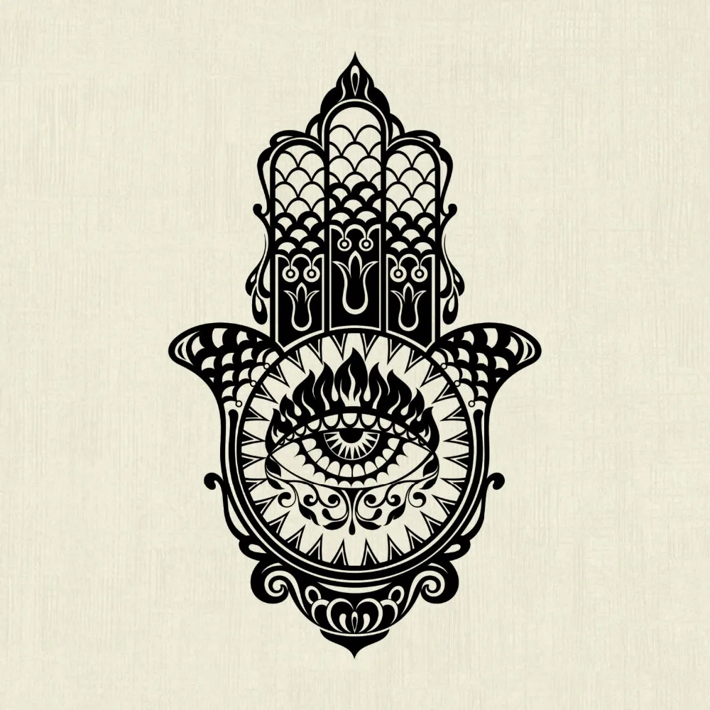 

Наклейка на стену Hamsa, красивые виниловые украшения, специальный дизайн, рука Фатимы, фотообои, декор y378