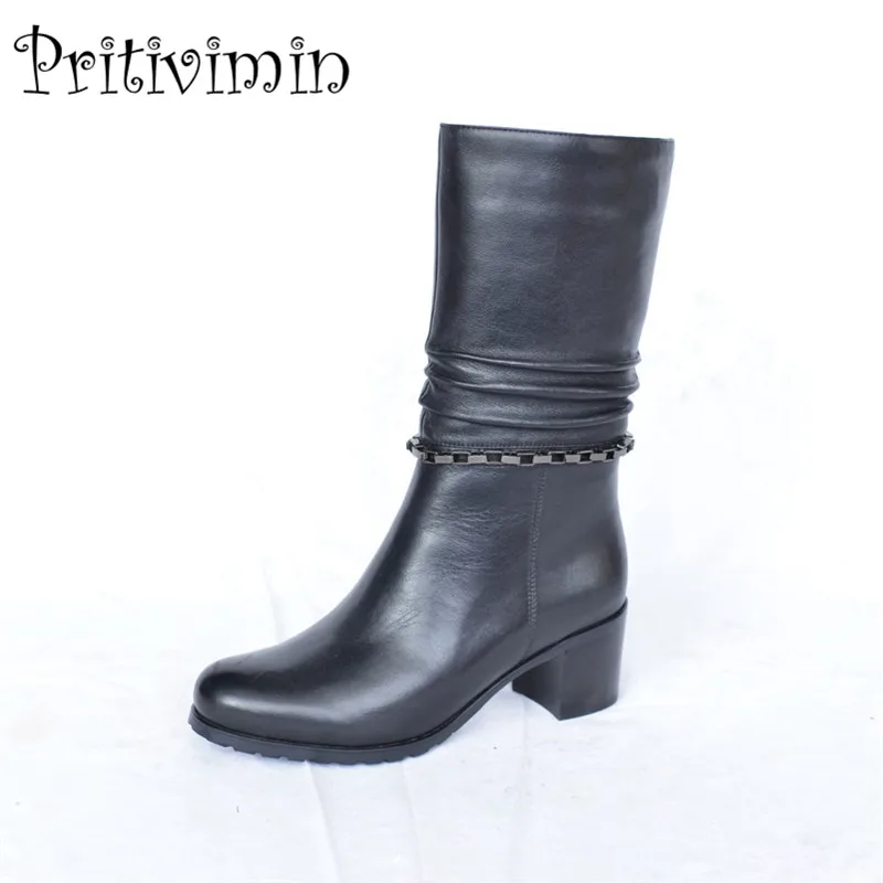 2018 Ladies genuine leather bottines femmes winter woman warm real fur lined shoe female thick heel riding boots Pritivimin FN40
2018 Ladies genuine leather bottines femmes winter woman warm real fur lined shoe female thick heel riding boots Pritivimin FN40
