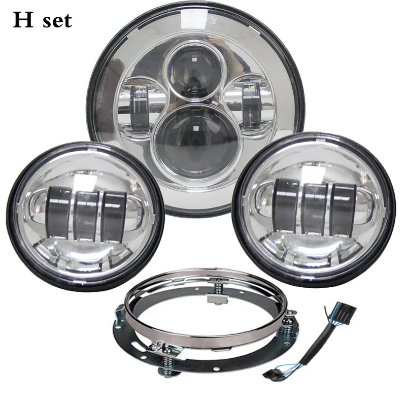 7 inch LED Headlight with 4.5 Passing Lamps for Motorcycles with Adapter Ring High low beam
7 inch LED Headlight with 4.5 Passing Lamps for Motorcycles with Adapter Ring High low beam