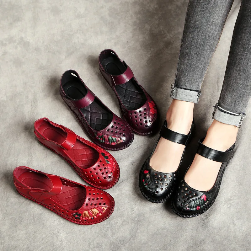 BeckyWalk Summer Women Ballet Flats Vintage Round Toe Female Casual Loafers Cut Out Genuine Leather Shoes Woman 35-41 WSH3005 
BeckyWalk Summer Women Ballet Flats Vintage Round Toe Female Casual Loafers Cut Out Genuine Leather Shoes Woman 35-41 WSH3005